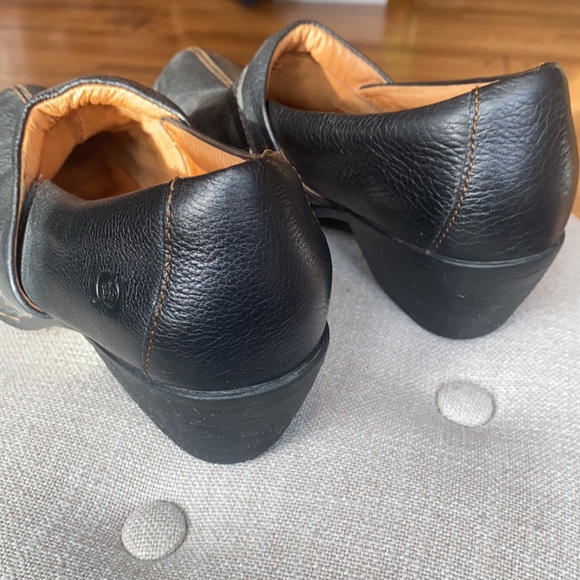 Born Black Pebbled Leather Clog Comfort Shoes 9M - Picture 4 of 10